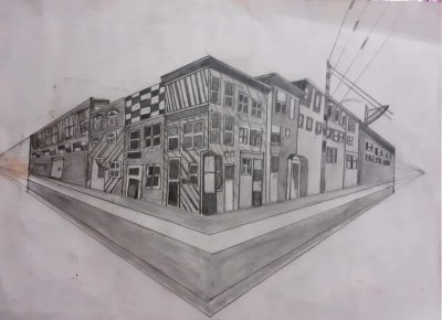 2 Point Perspective, Spatial Relationships, Dimension, Angles, Depth Drawing