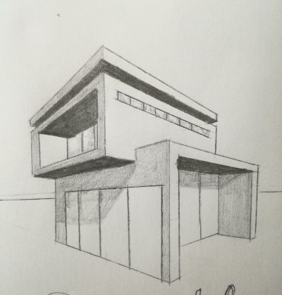 2 Point Perspective, Depth, Angles, Visual Dynamics, Geometry Drawing