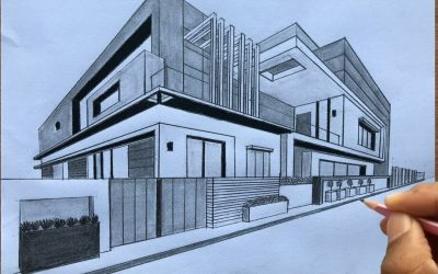 2 Point Perspective, Horizon Line, Depth, Angled Views, Vanishing Points Drawing