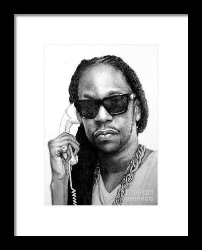 2 Chainz, "Portrait, Rapper, Sunglasses, Phone, " Drawing