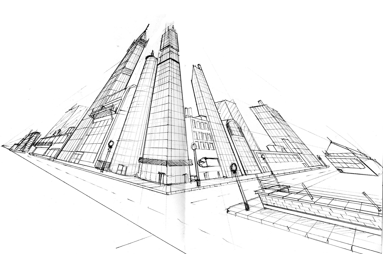 3 Point Perspective Drawing Amazing Sketch