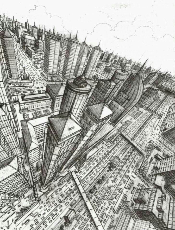 3 Point Perspective Drawing Fine Art