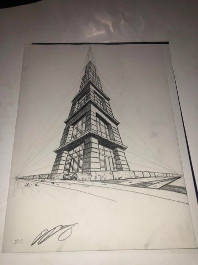 3 Point Perspective, Viewpoint, Dimension, Depth, Angles Drawing