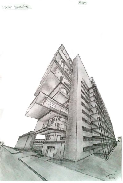 3 Point Perspective, Visuals, Dimension, Depth, Angles Drawing