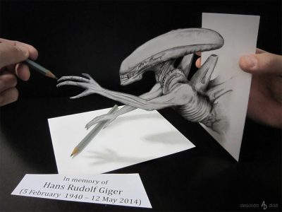 3D Alien, Visual Art, Extraterrestrial Model, Futuristic Design, Sci-Fi Creature Drawing