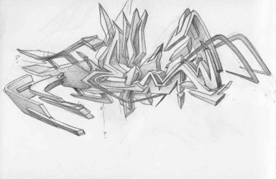 3D Graffiti, Visual Depth, Street Expression, Urban Art, Creative Design Drawing