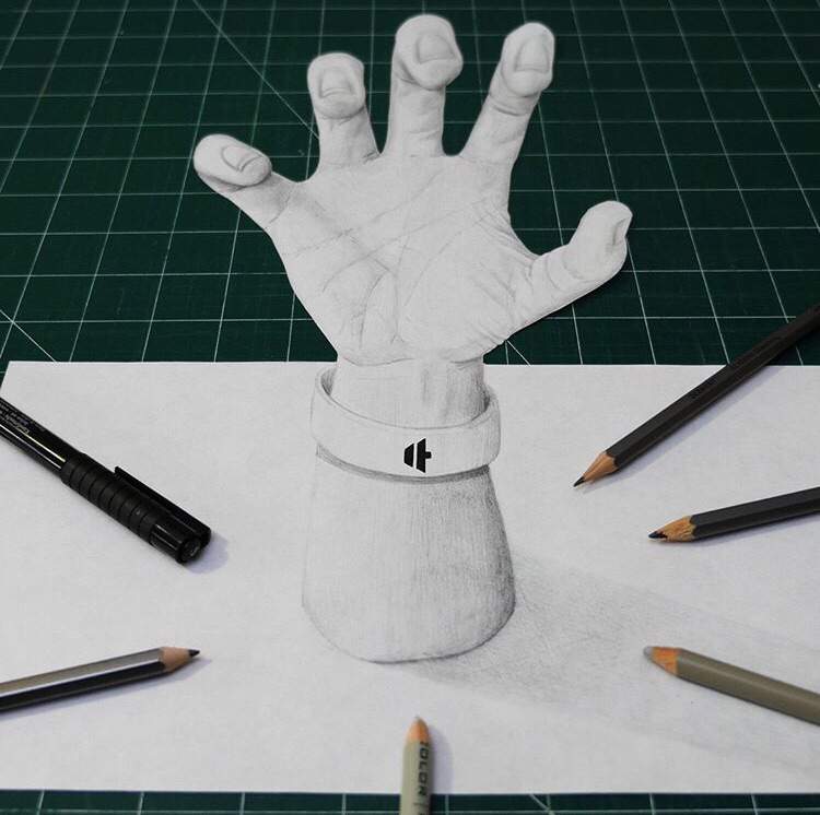 3D Hand Drawing Hand drawn Sketch