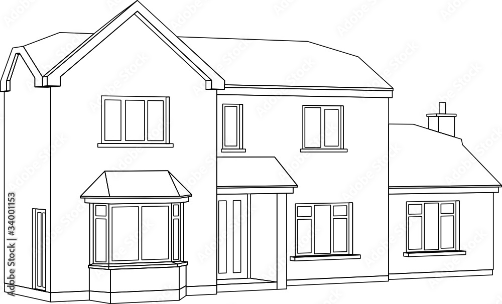 3D House Drawing Picture