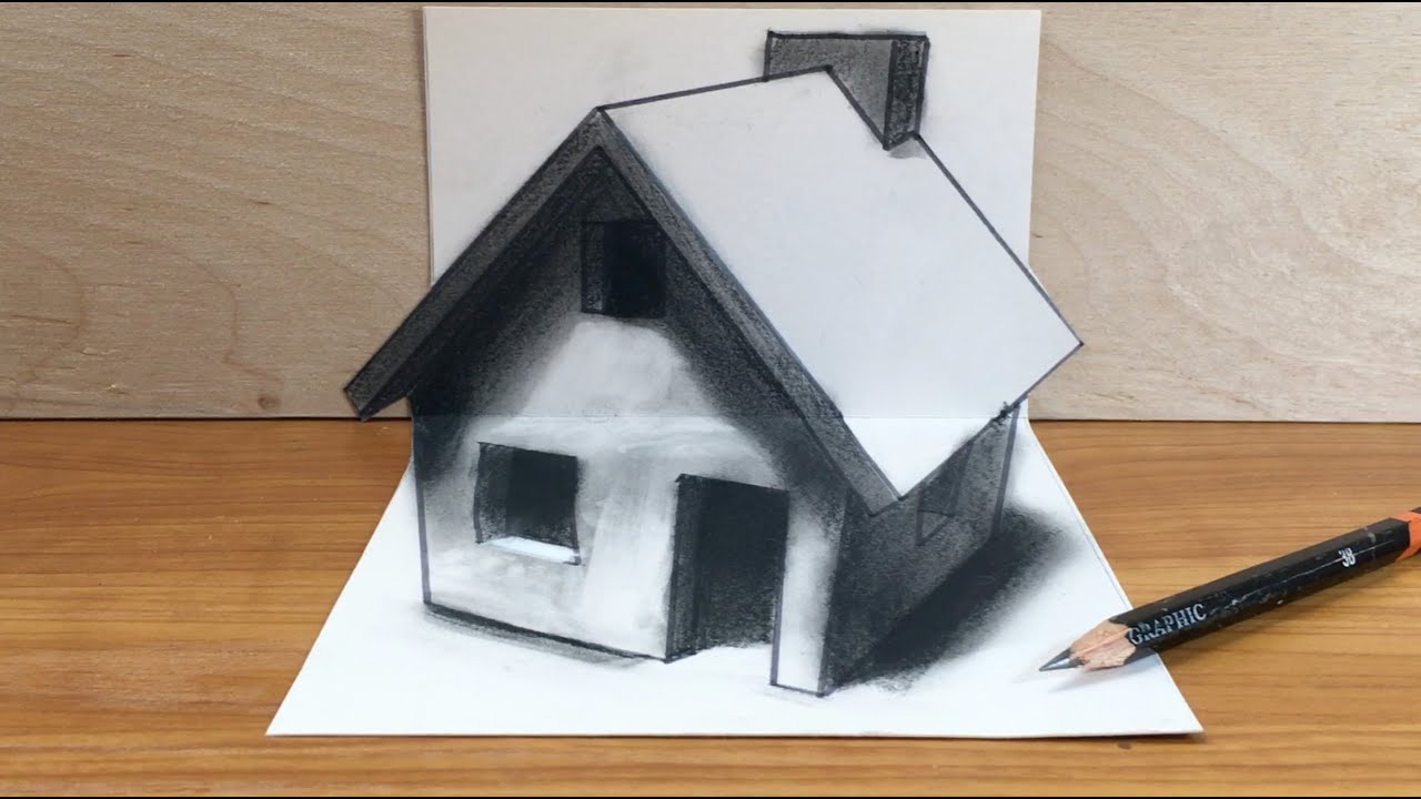 3D House Drawing Professional Artwork