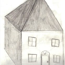 3D House Drawing Realistic Sketch