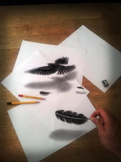 3D Illusion, Spatial Depth, Visual Trickery, Perceptual Art, Mind-Bending Design Drawing