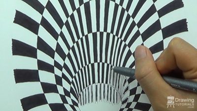 3D Illusion, Depth Perception, Visual Puzzle, Mind-Bending Art, Optical Trick Drawing