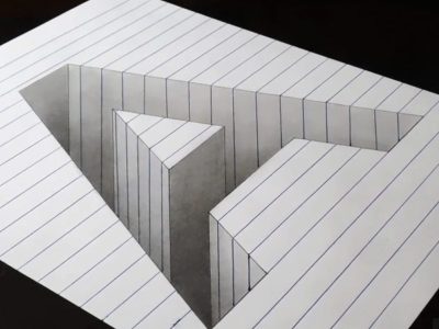 3D Illusion, Depth Perception, Visual Puzzle, Mind-Bending Art, Optical Trick Drawing