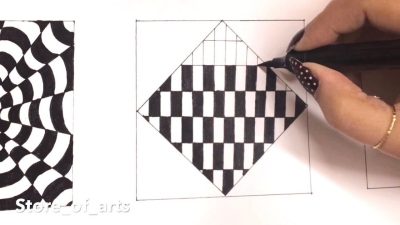 3D Illusion, Depth Perception, Visual Puzzle, Mind-Bending Art, Optical Trick Drawing