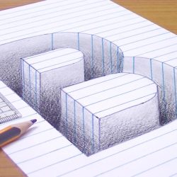 3D Letter Drawing Art