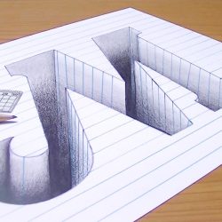 3D Letter Drawing Photo