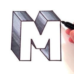 3D Letter Drawing Professional Artwork