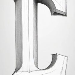 3D Letter S Drawing Art Sketch Image