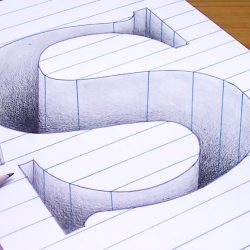 3D Letter S Drawing Picture