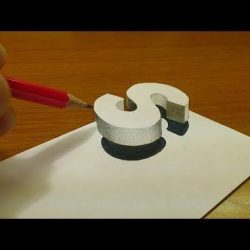 3D Letter S Drawing Unique Art