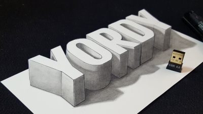 3D Letter, Custom Fonts, Artistic Representation, Creative Typography, Visual Design Drawing