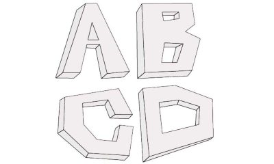 3D Letter, Visualization, Design, Artwork, Typography Drawing