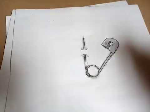 3D Pin Drawing Modern Sketch