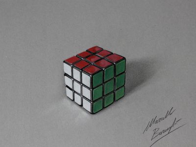 3D Rubiks Cube, Color Challenge, Puzzle Game, Spatial Logic, Brain Teaser Drawing