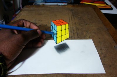 3D Rubiks Cube, Mind-Bending Game, Spatial Challenge, Colorful Puzzle, Mechanical Toy Drawing