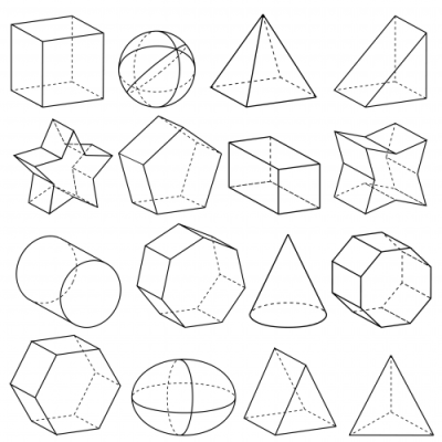 3D Shape, Dimensional Object, Volume Design, Spatial Structure, Geometric Form Drawing