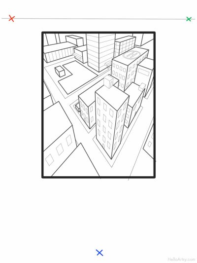 3 Point Perspective, Depth, Dimension, Angles, Visuals Drawing