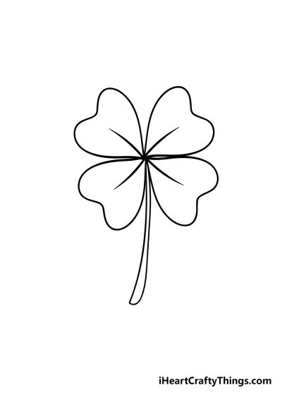 4 Leaf Clover, Prosperity, Blessing, Fortune, Luck Drawing