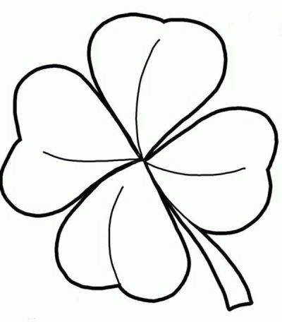 4 Leaf Clover, Blessing, Fortune, Prosperity, Luck Drawing