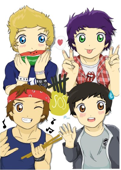 5 Seconds of Summer, Rock, Australian, Pop, Band Drawing