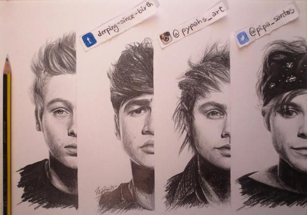 5 Seconds of Summer Drawing Detailed Sketch
