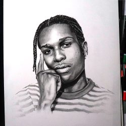 A$AP Rocky Drawing Intricate Artwork