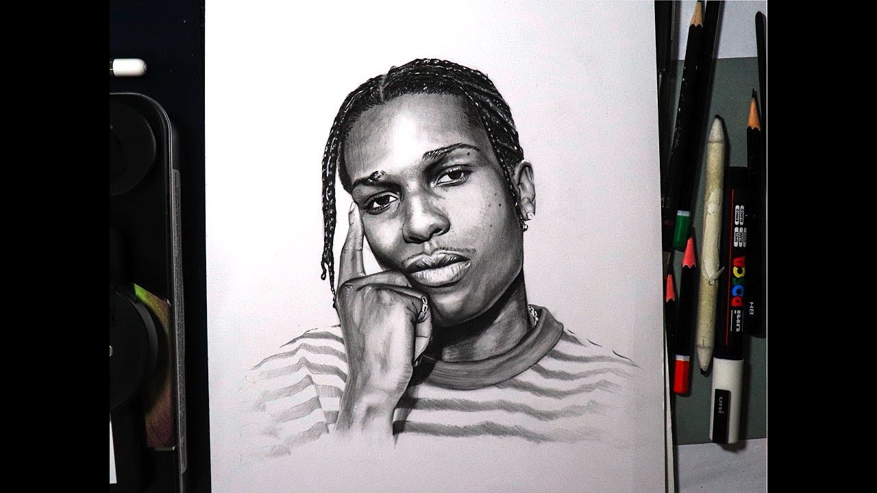 A$AP Rocky Drawing Intricate Artwork