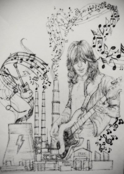 AC DC, Power, Rock, Band, Energy Drawing