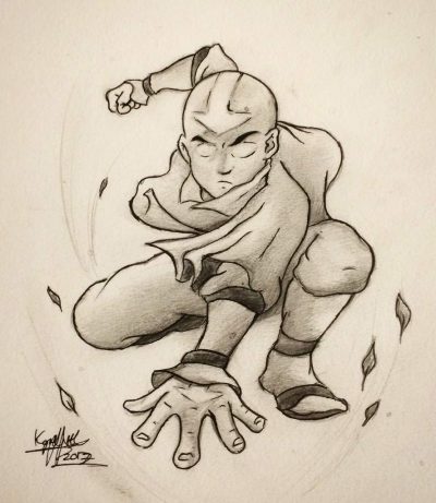 Aang, Airbender, Peacekeeper, Avatar, Journey Drawing