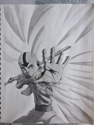 Aang, Avatar, Friendship, Airbender, Journey Drawing