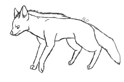 Aardwolf, Hyena, Insectivorous, Africa, Nocturnal Drawing