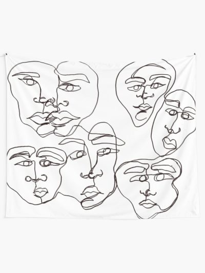 Abstract Face, Artistic Representation, Visual Expression, Geometric Design, Contemporary Art Drawing