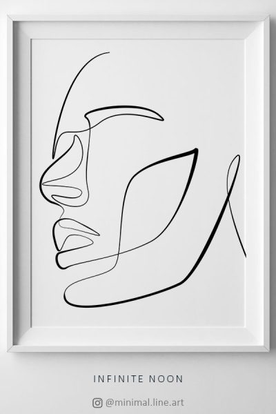 Abstract Face, Artistic Expression, Modern Aesthetics, Visual Interpretation, Geometric Design Drawing