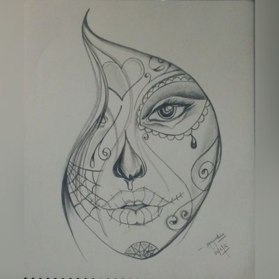 Abstract Face, Visual Art, Contemporary Design, Artistic Expression, Geometric Shapes Drawing