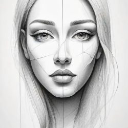 Abstract Face Drawing Art Sketch Image