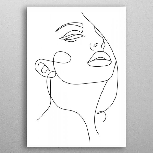 Abstract Face Drawing Artistic Sketching