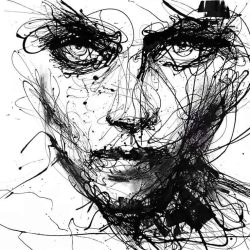 Abstract Face Drawing Fine Art