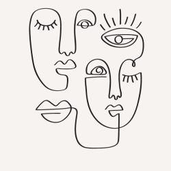 Abstract Face Drawing Modern Sketch