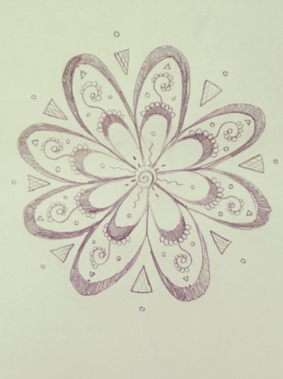 Abstract Flower, Floral Patterns, Colorful Design, Creative Aesthetics, Artistic Representation Drawing