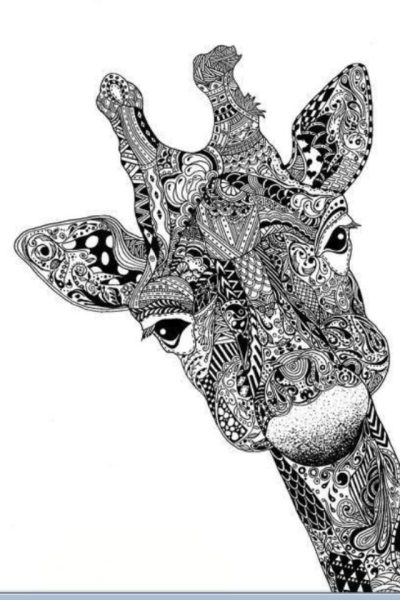 Abstract Giraffe, Animal Sculpture, Modern Art, Artistic Representation, Unique Design Drawing